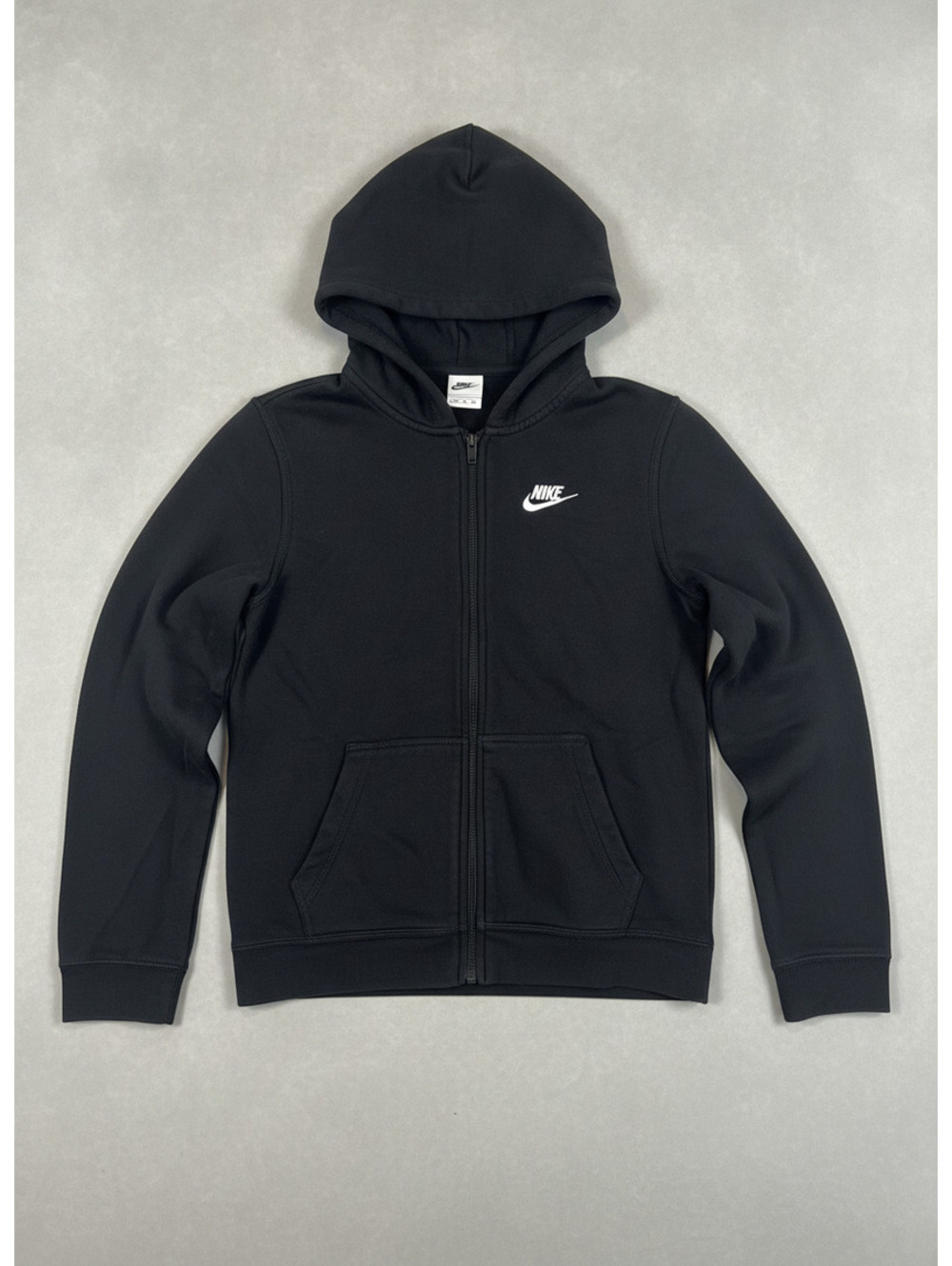 Nike Boy's Full Zip Hoodie Black XL Logo Casual Athletic